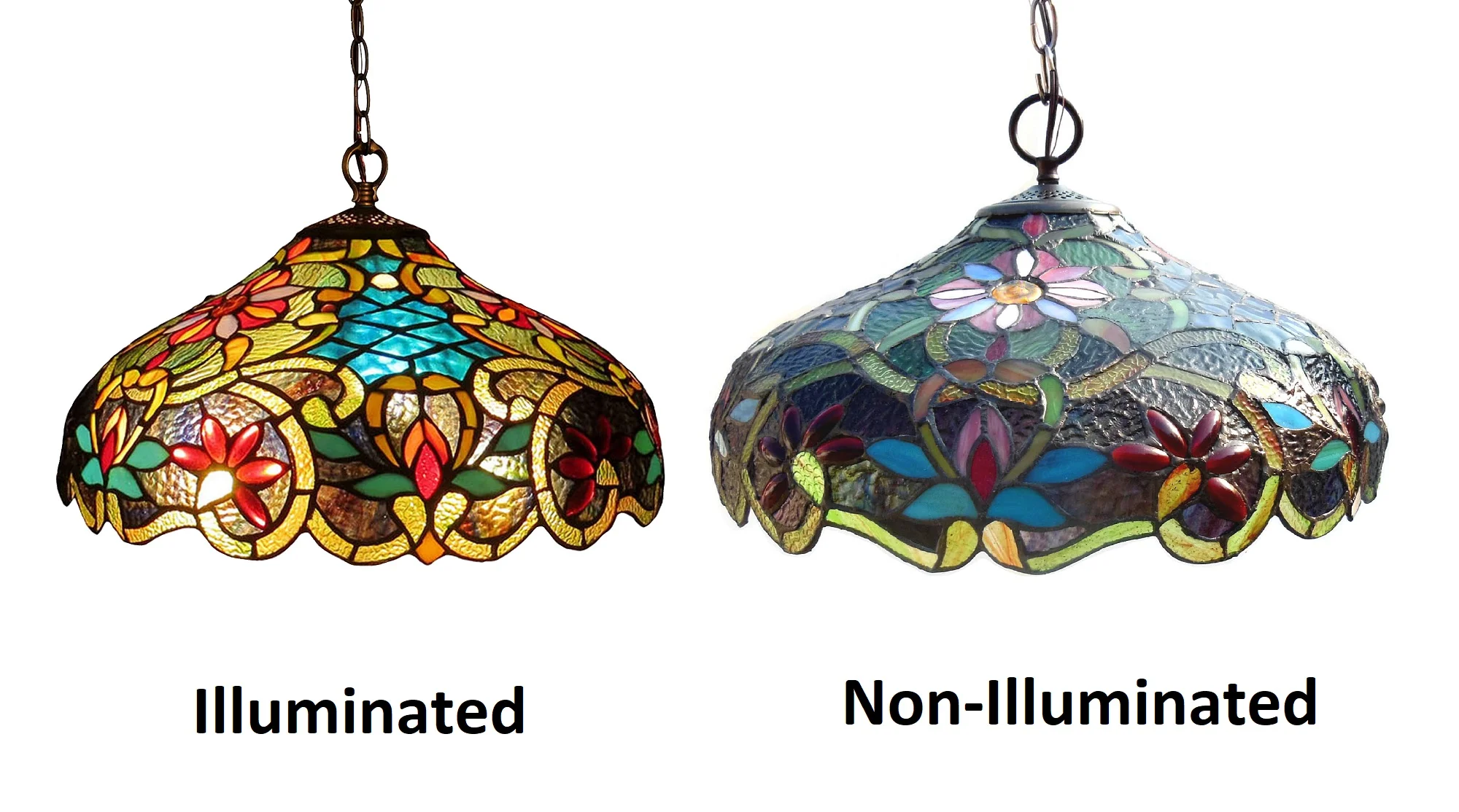 LESLIE Tiffany-style Victorian 2 Light Ceiling Pendant Fixture 18" Shade - Image 4