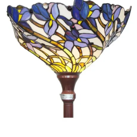 1 Light Tiffany-style Iris Torchiere Floor Lamp 17" Shade