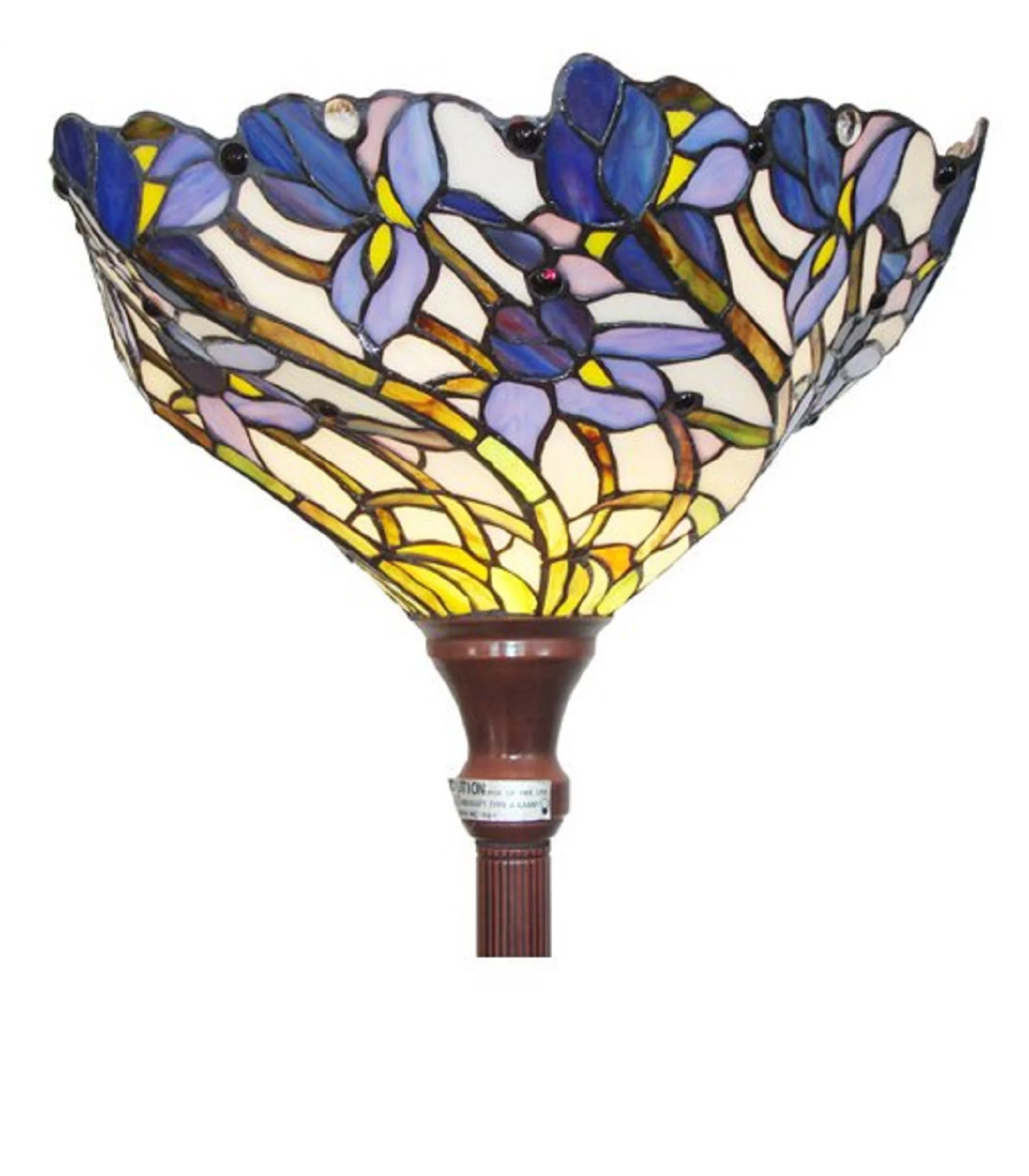 1 Light Tiffany-style Iris Torchiere Floor Lamp 17" Shade