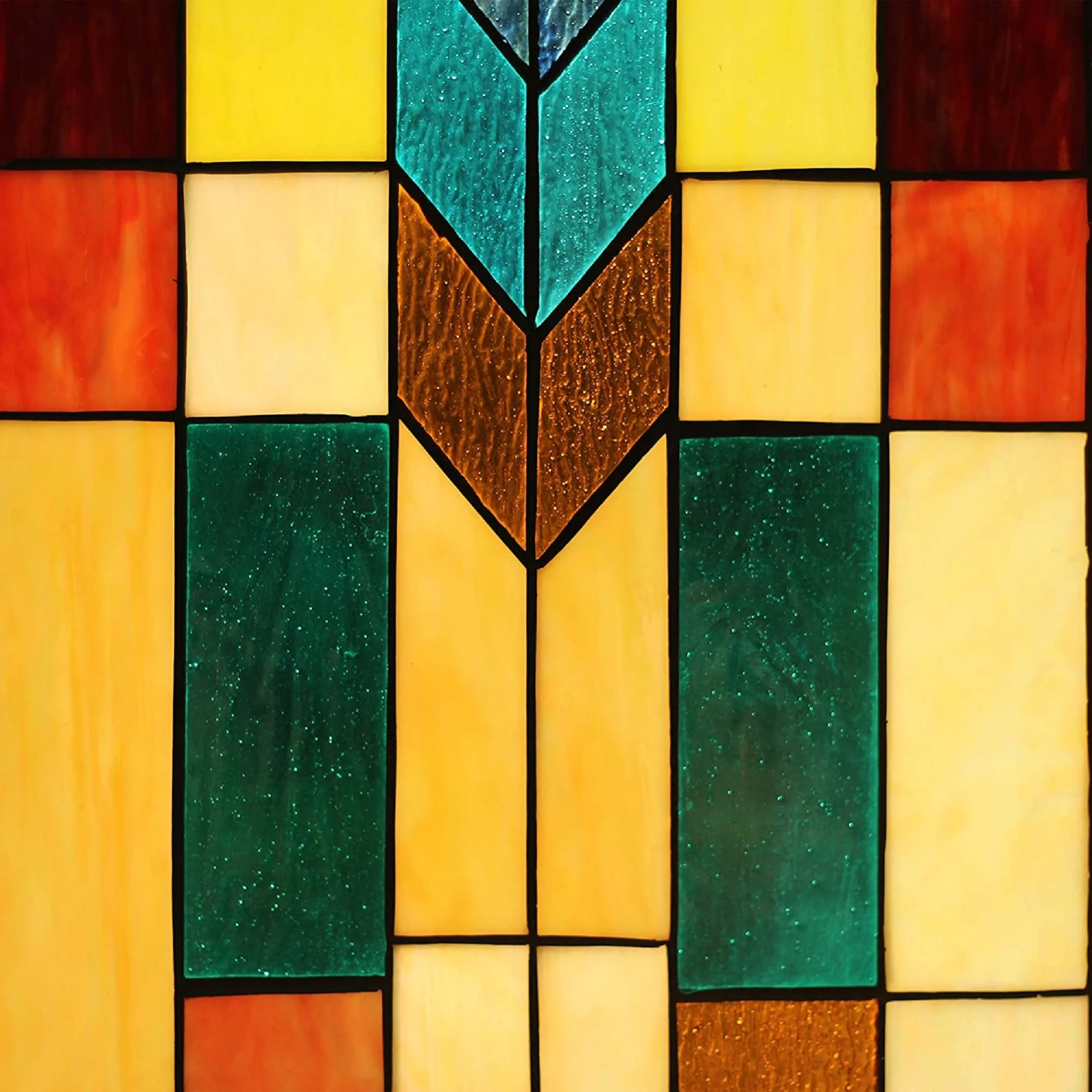 TATE Tiffany-glass Mosaic Design Window Panel 16x26 - Image 3