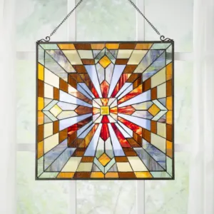 EMMA Tiffany-glass Window Panel 24"