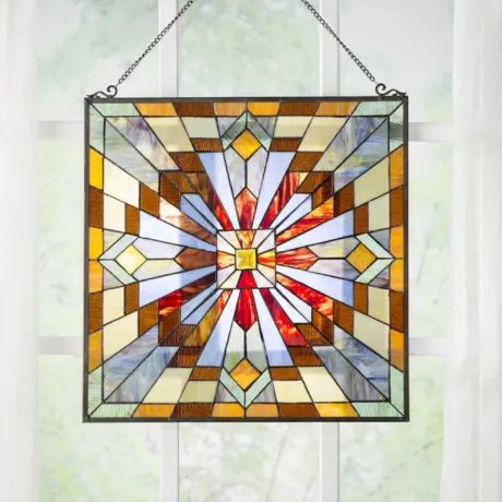 EMMA Tiffany-glass Window Panel 24"