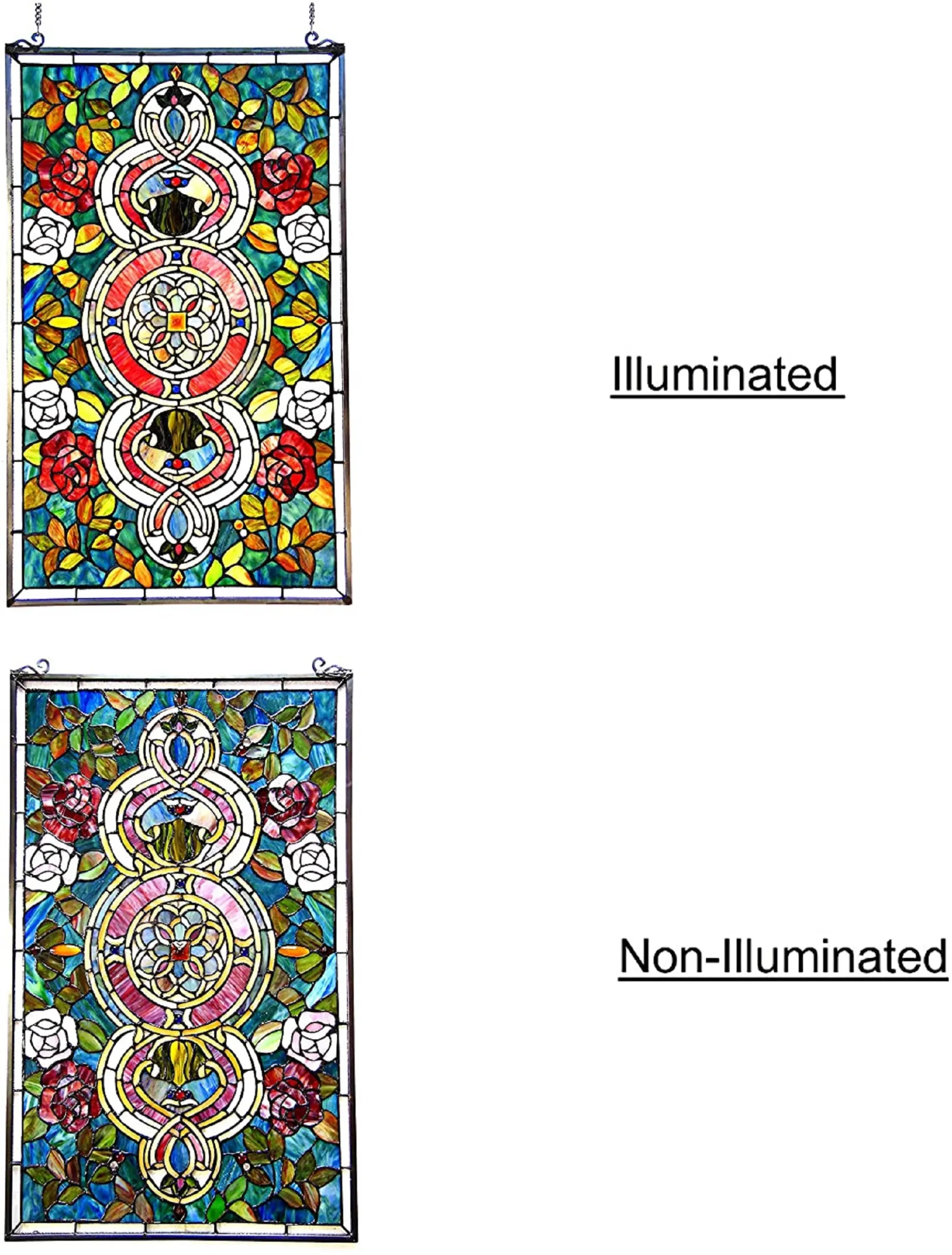 EUREKA SONARATiffany-glass Victorian Window Panel 20x32 - Image 4