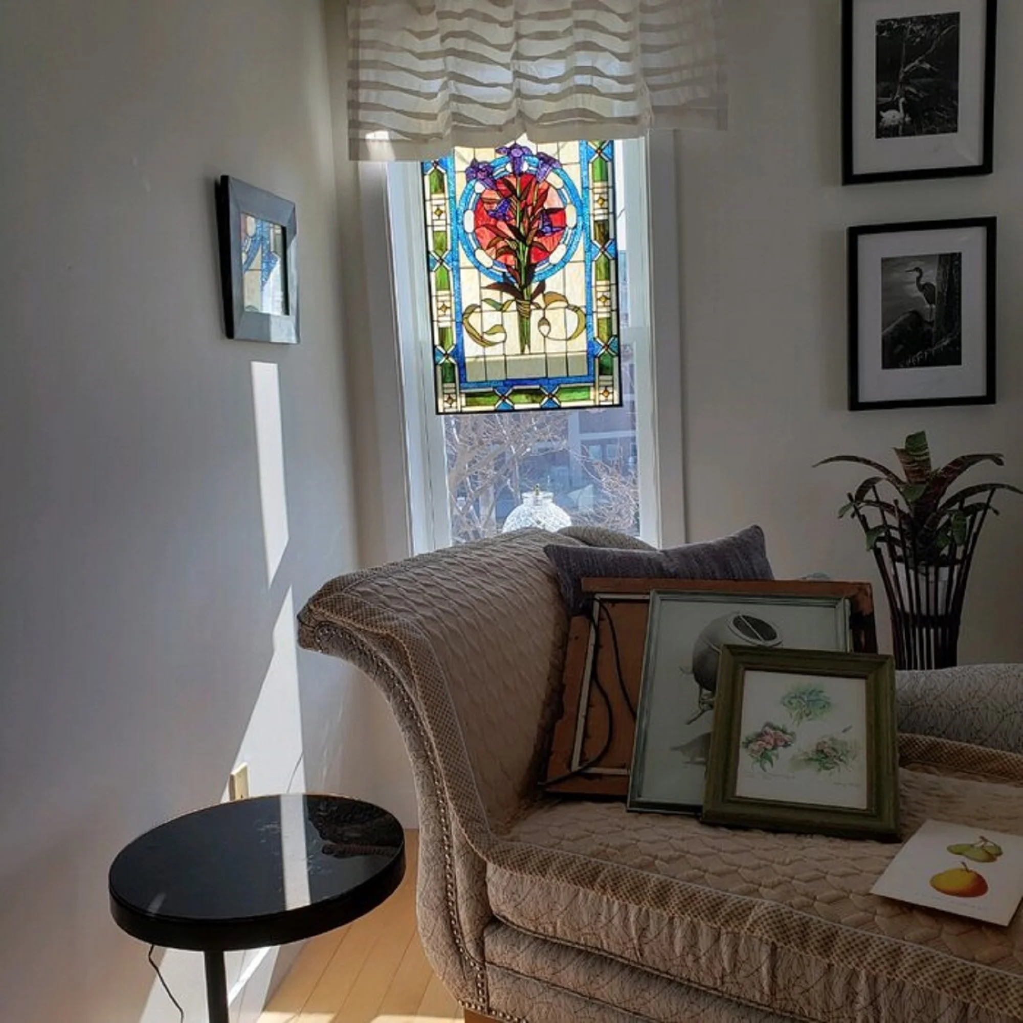 Tiffany-glass Tulips Design Window Panel 20x32