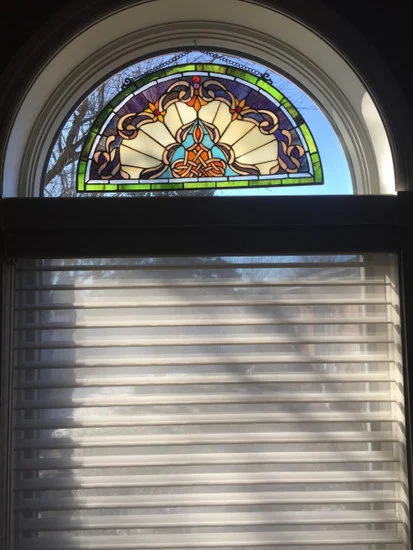 NORENE Tiffany-Style Victorian Stained-Glass Window Panel 12.5" Height - Image 2