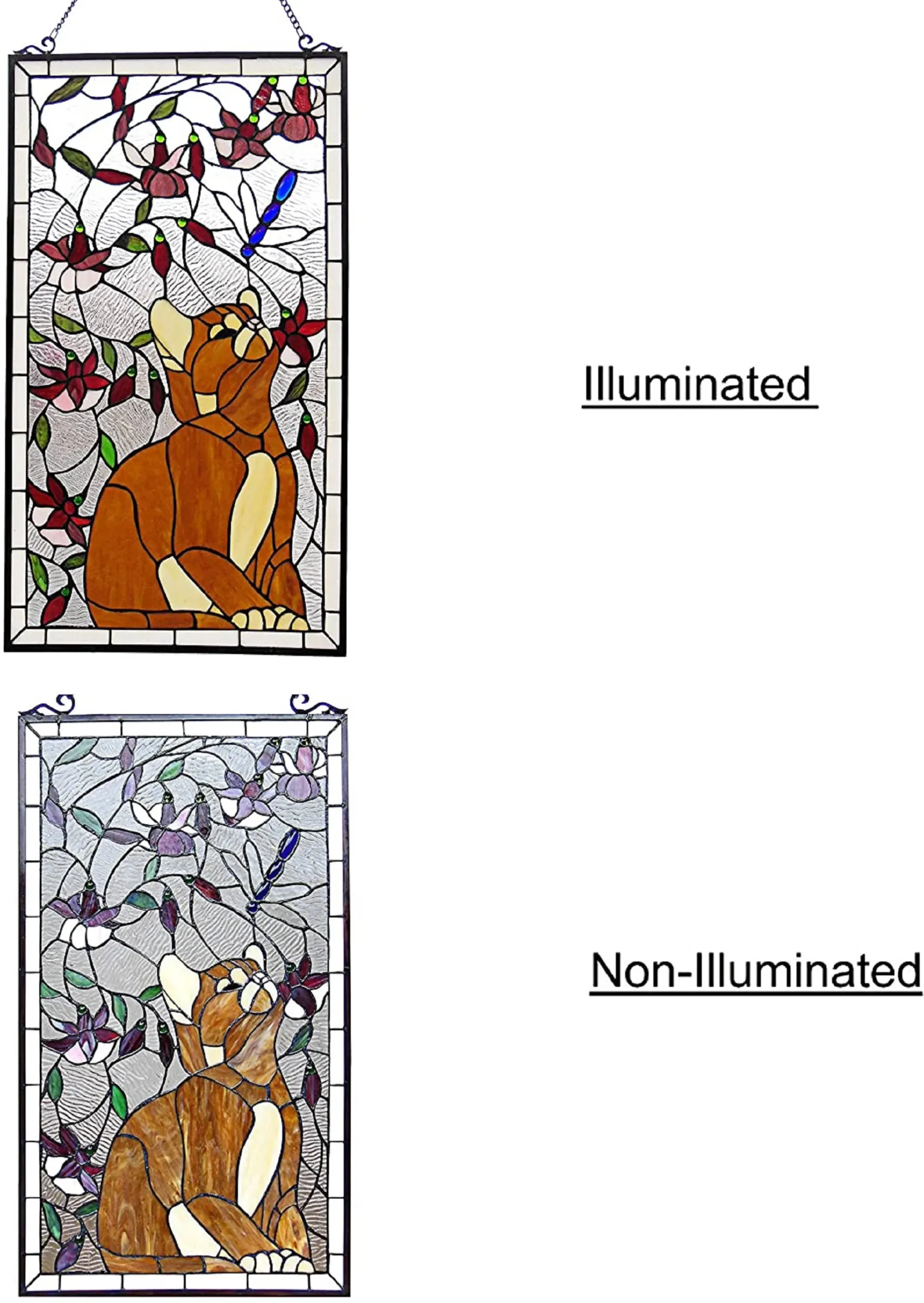 MIAOU Tiffany-glass Window Panel 18x31 - Image 3
