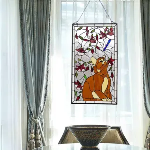 MIAOU Tiffany-glass Window Panel 18x31