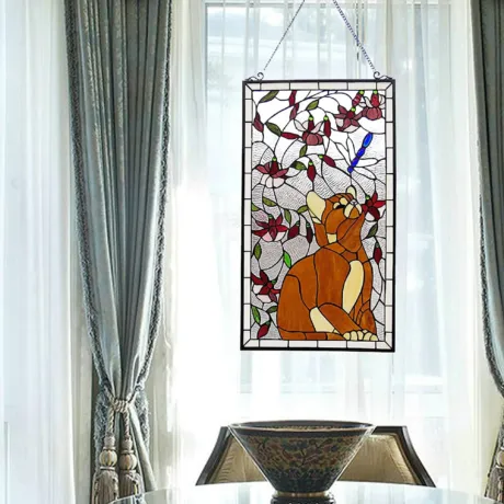 MIAOU Tiffany-glass Window Panel 18x31