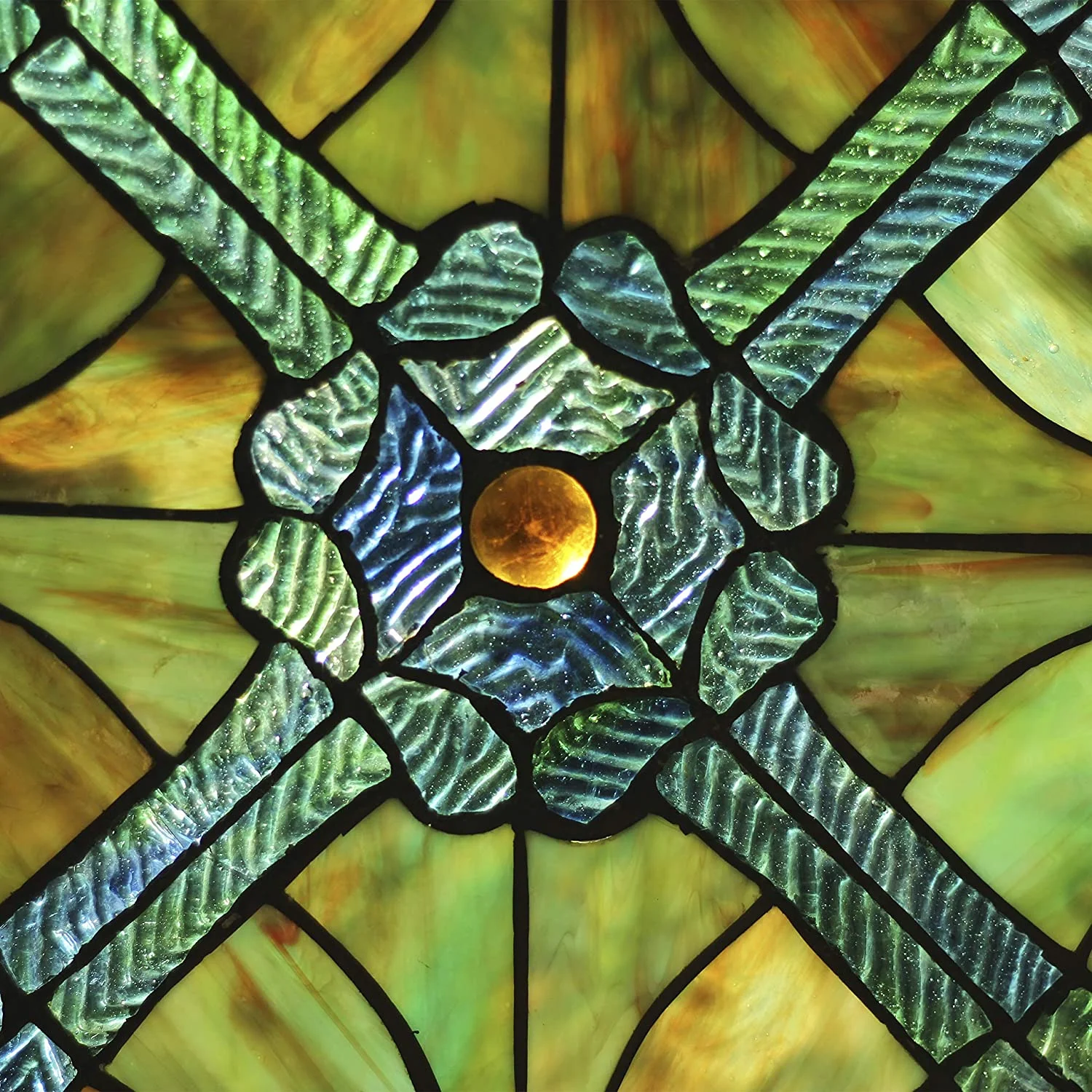LIAISON Tiffany-glass Victorian Window Panel 20" - Image 6