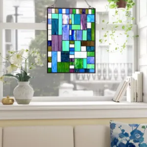 PICASSO Tiffany-glass Rectangle Window Panel 18x24