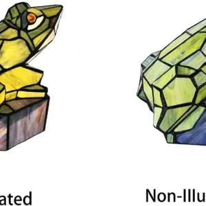 NAVEEN Tiffany-Style Animal Stained Glass Accent Lamp 9.5" Height