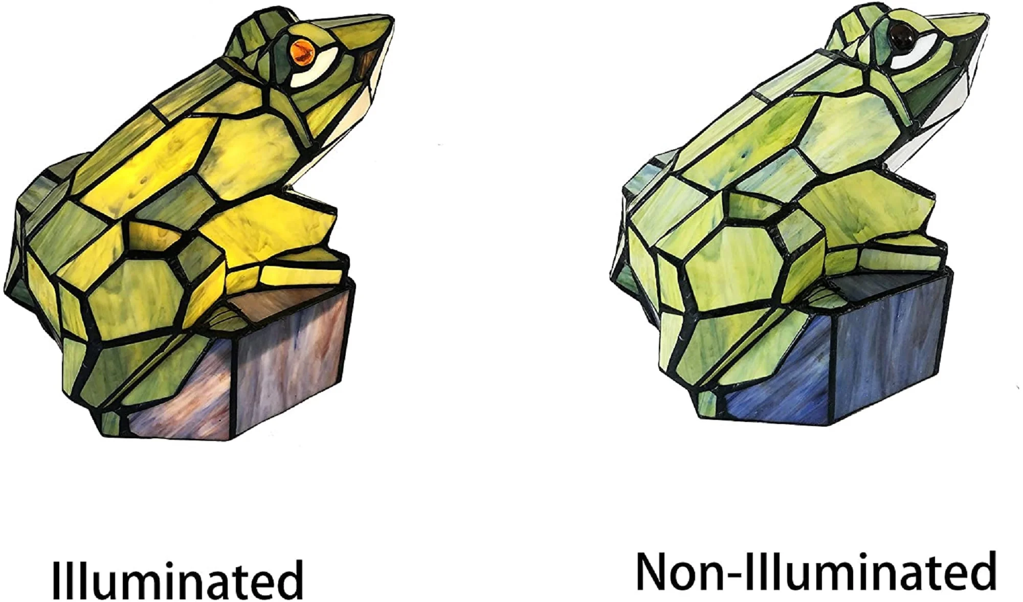 NAVEEN Tiffany-Style Animal Stained Glass Accent Lamp 9.5" Height