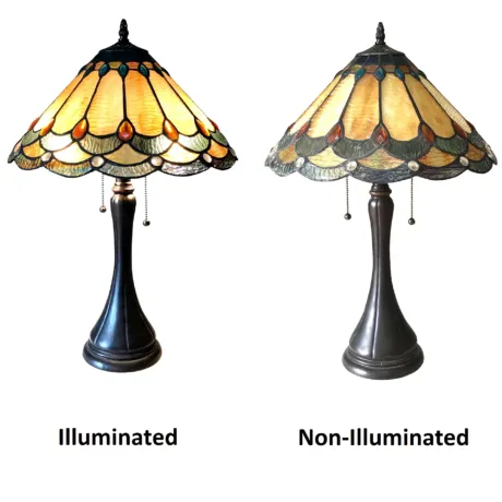 AMELIA Victorian 2 Light Antique Dark Bronze Table Lamp 15" Shade