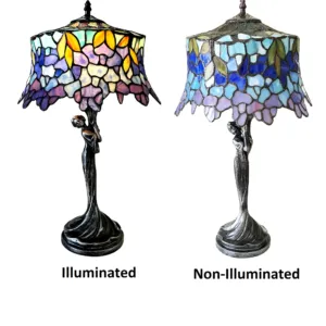 SOPHIA Wisteria 1 Light Antique Dark Bronze Table Lamp 13" Shade