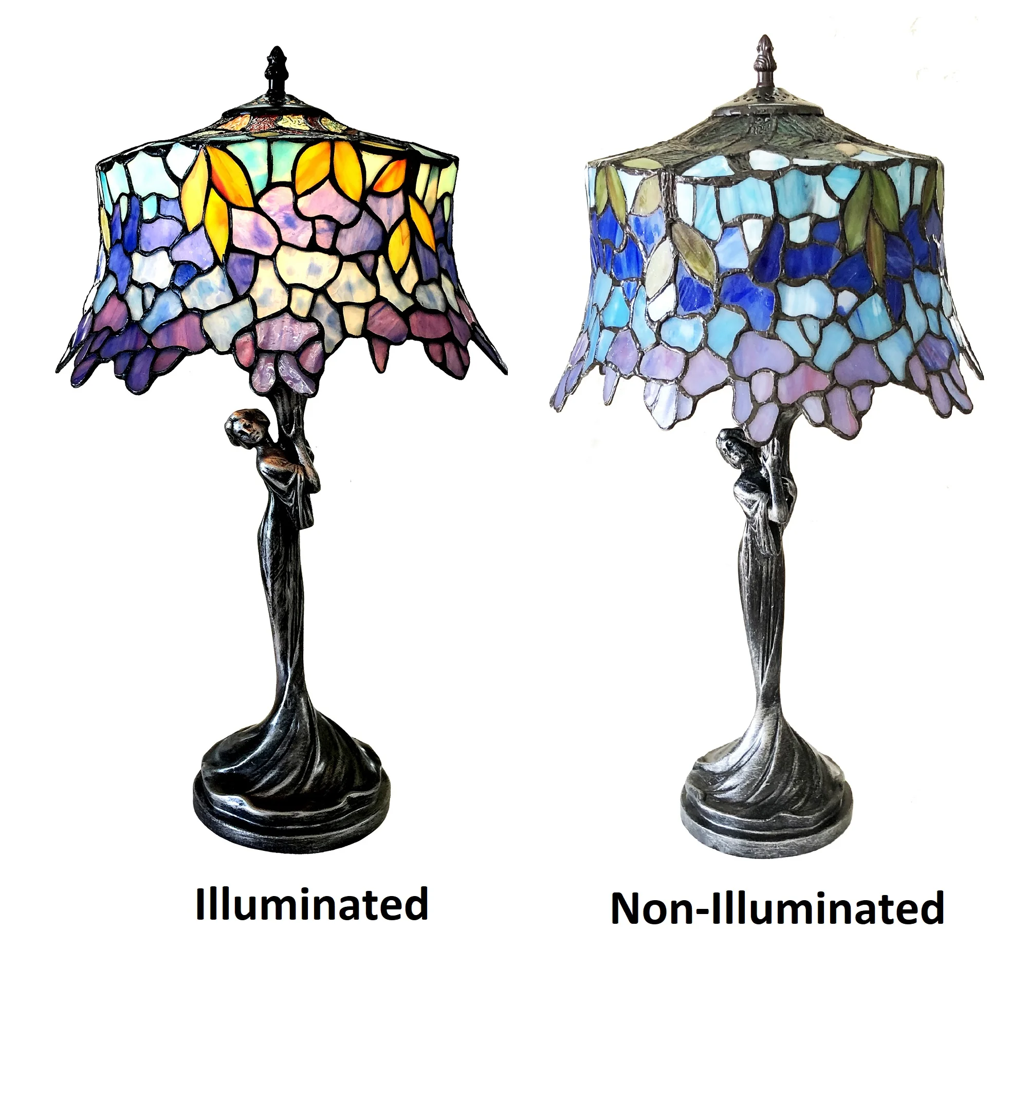 SOPHIA Wisteria 1 Light Antique Dark Bronze Table Lamp 13" Shade