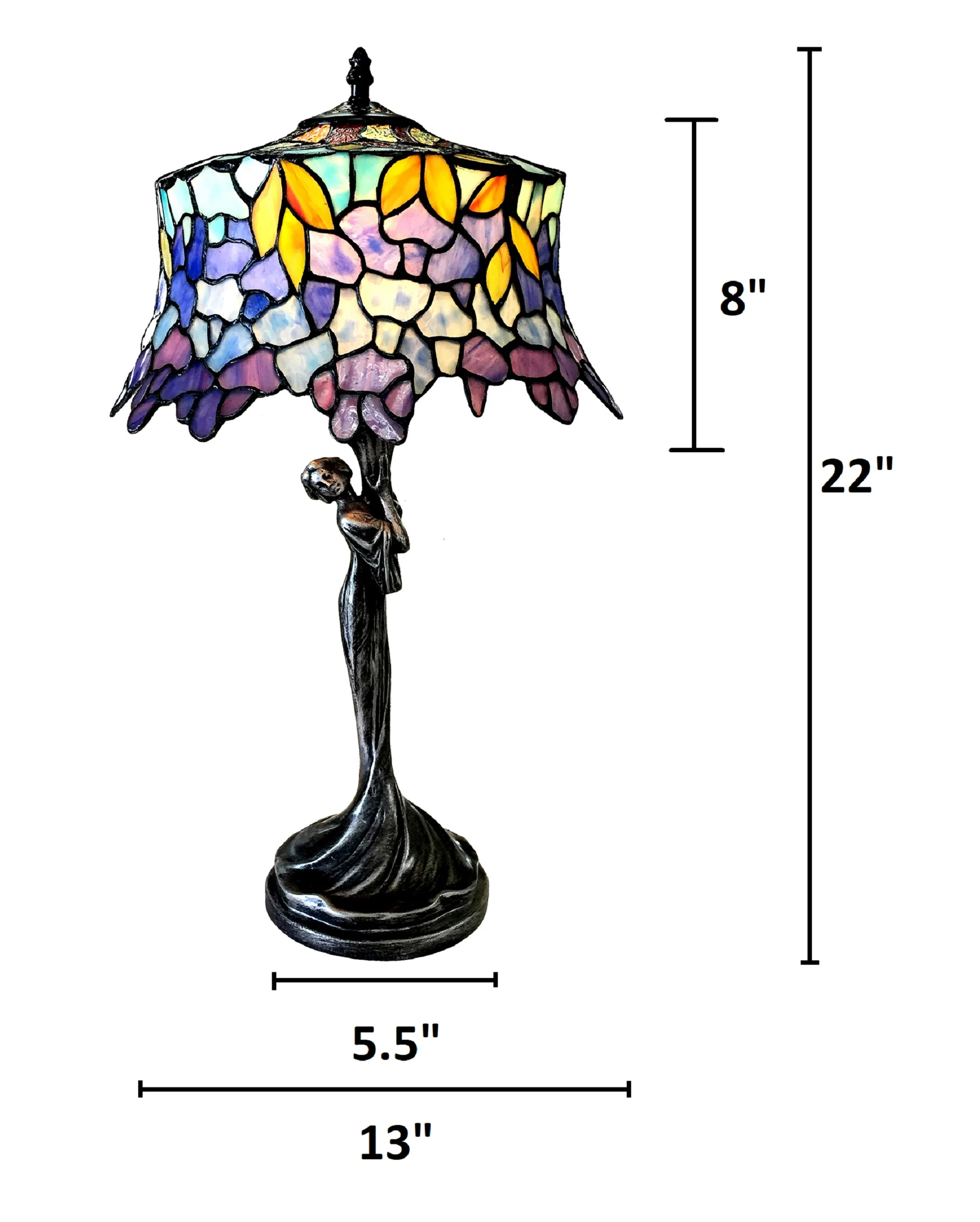 SOPHIA Wisteria 1 Light Antique Dark Bronze Table Lamp 13" Shade - Image 2