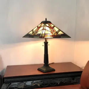 WYLIE Tiffany-style 2 Light Mission Table Lamp 16" Shade