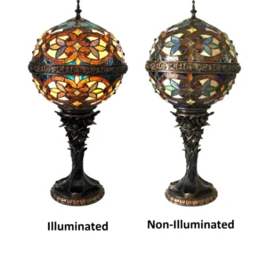 CARMEN Tiffany-style 1 Light Victorian Table Lamp 11" Shade