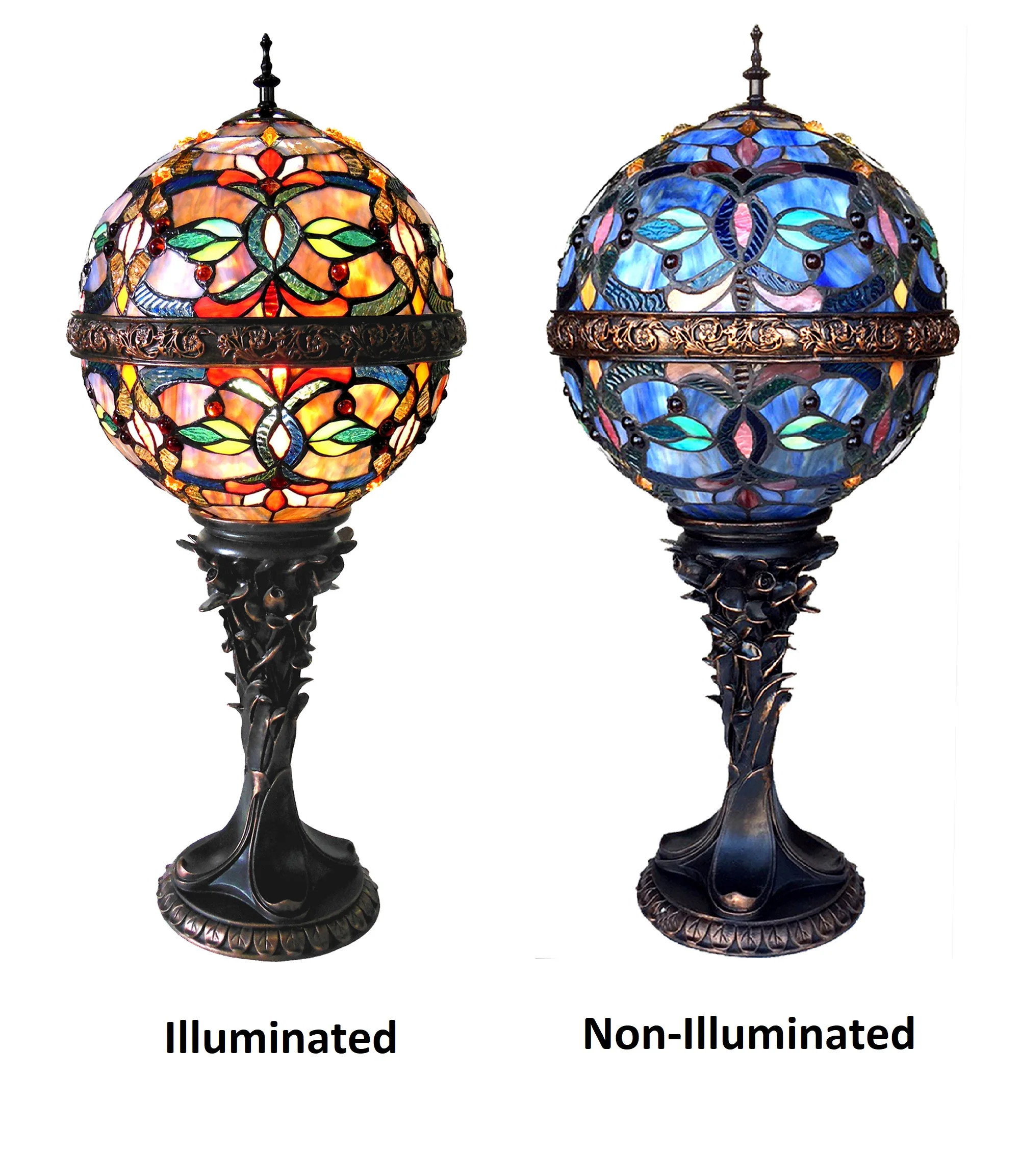 CHARLIZE Tiffany-style 1 Light Victorian Table Lamp 11" Shade - Image 2