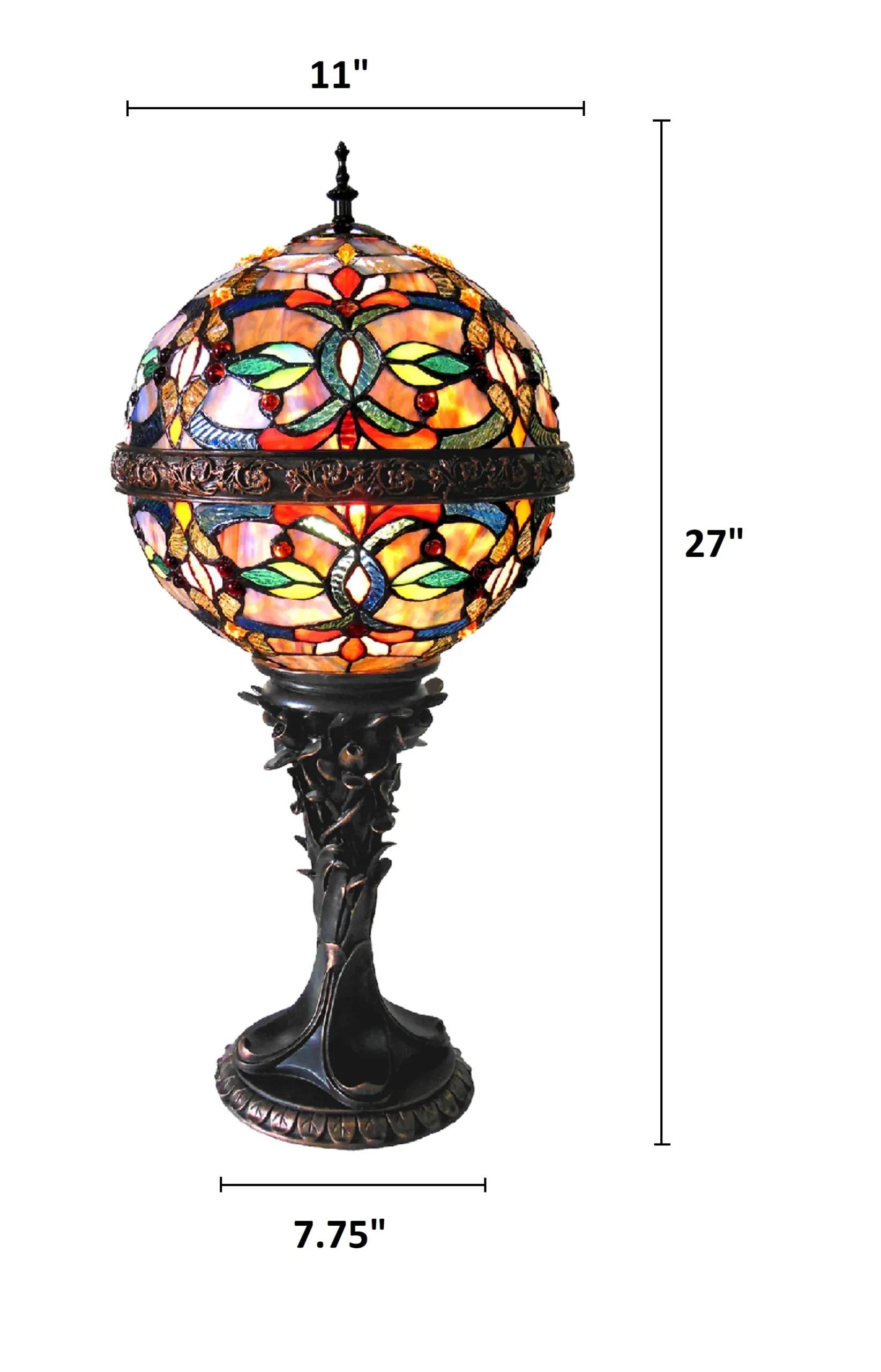 CHARLIZE Tiffany-style 1 Light Victorian Table Lamp 11" Shade - Image 3