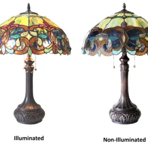 GENESIS Victorian 2 Light Antique Dark Bronze Table Lamp 17" Shade
