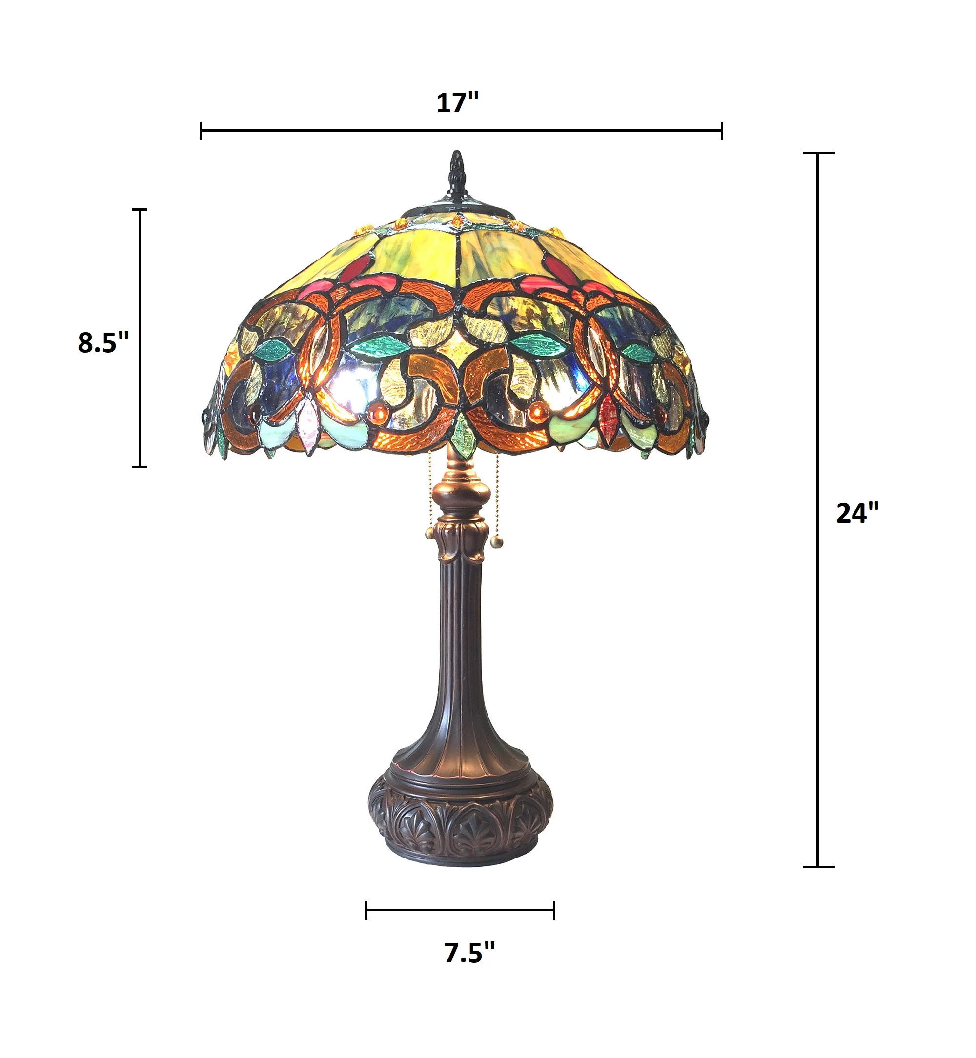 GENESIS Victorian 2 Light Antique Dark Bronze Table Lamp 17" Shade - Image 2