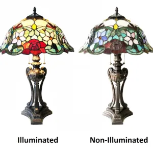 PIPER Tiffany-Style Floral Stained Glass Table Lamp 26" Height