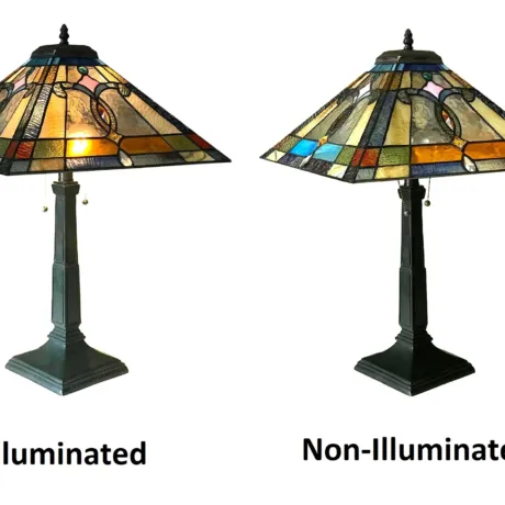 JONATHAN Mission 2 Light Antique Dark Bronze Table Lamp 16" Shade