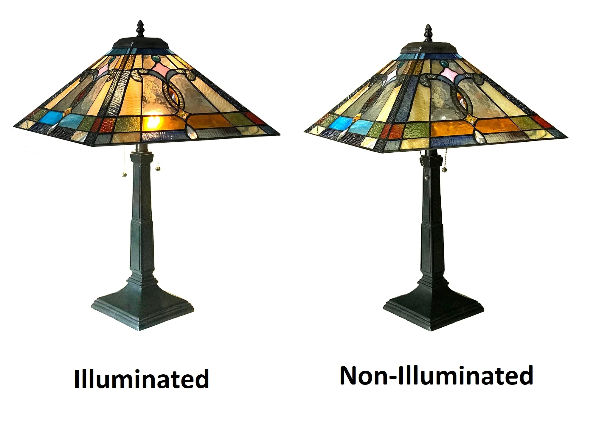 JONATHAN Mission 2 Light Antique Dark Bronze Table Lamp 16" Shade