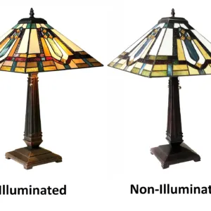 ARCHIE Tiffany-Style Mission Stained Glass Table Lamp 24" Height