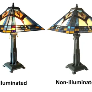 ETHAN Mission 2 Light Antique Dark Bronze Table Lamp 16" Shade