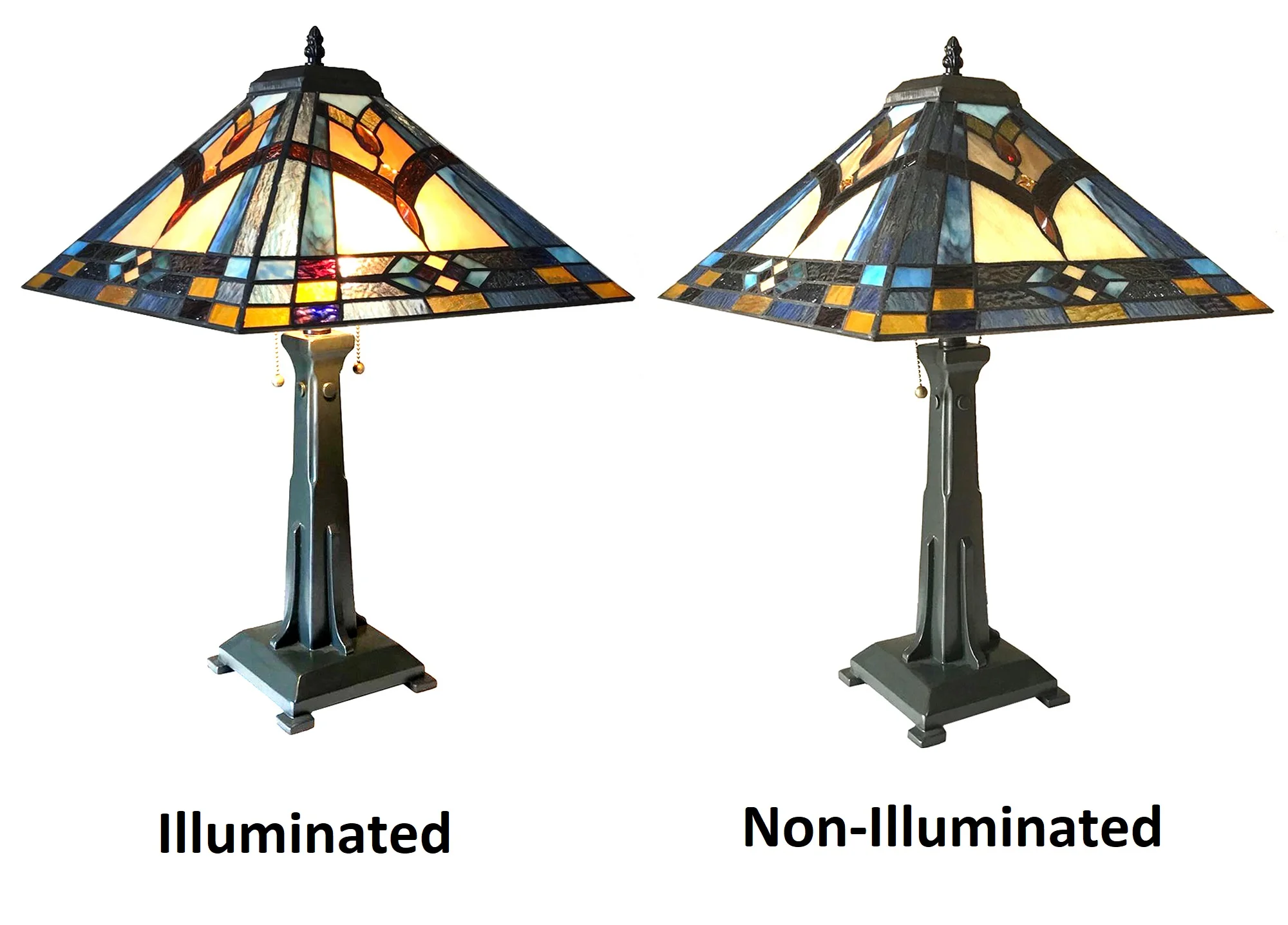 ETHAN Mission 2 Light Antique Dark Bronze Table Lamp 16" Shade