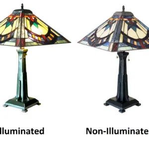 LOGAN Mission 2 Light Antique Dark Bronze Table Lamp 16" Shade