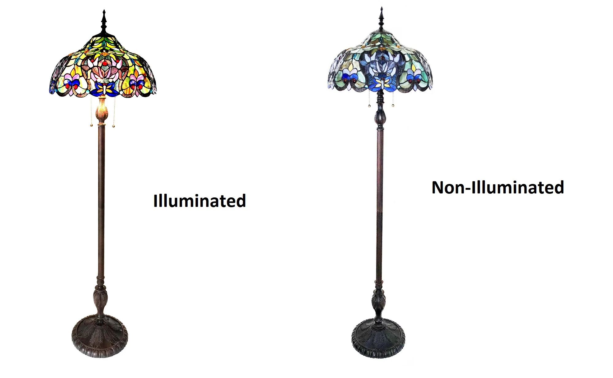 ALISSON Victorian 3 Light Antique Bronze 64" Tall with 18" Shade