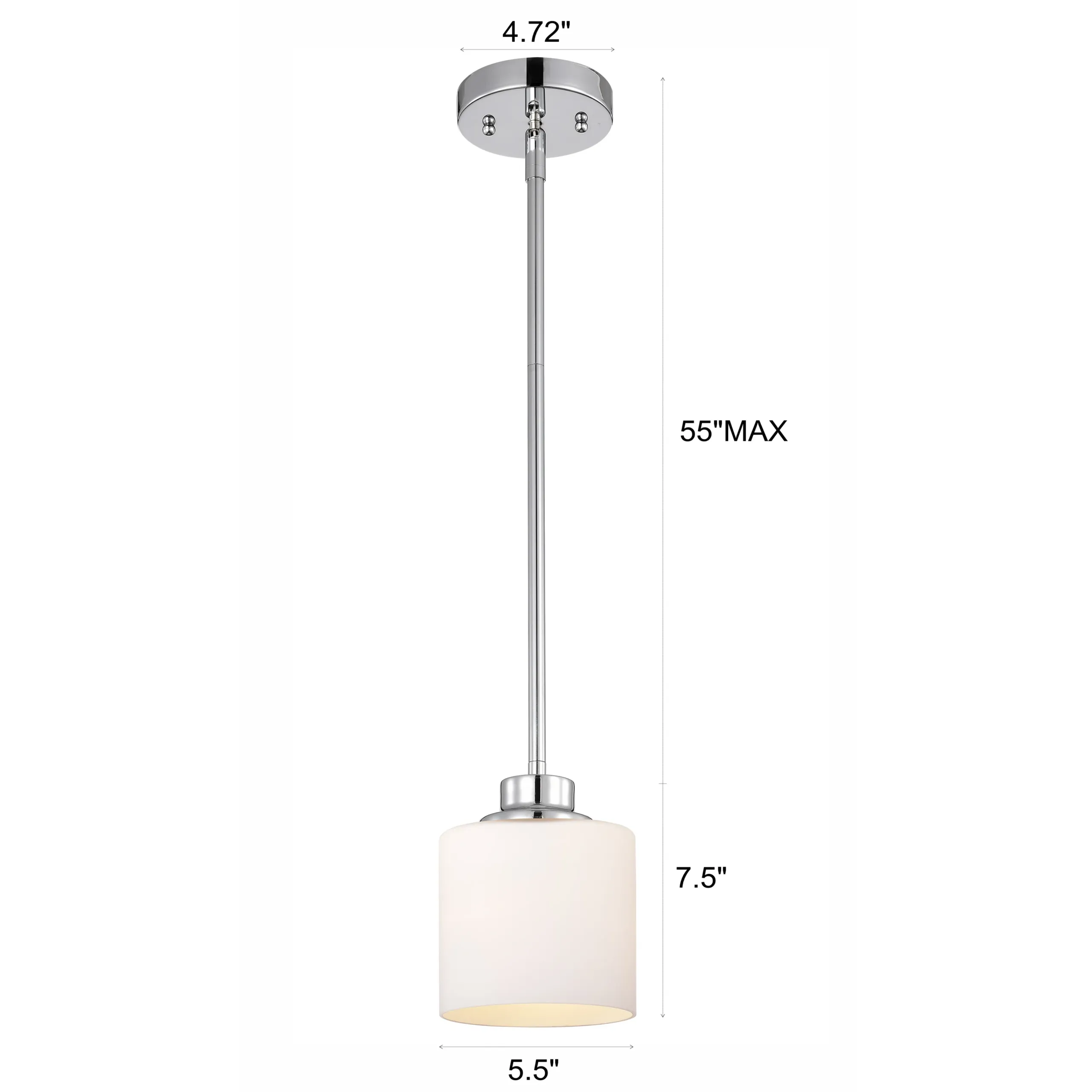 SOLBI Contemporary 1 Light Chrome Mini Pendant Ceiling Fixture 6 " Wide - Image 2