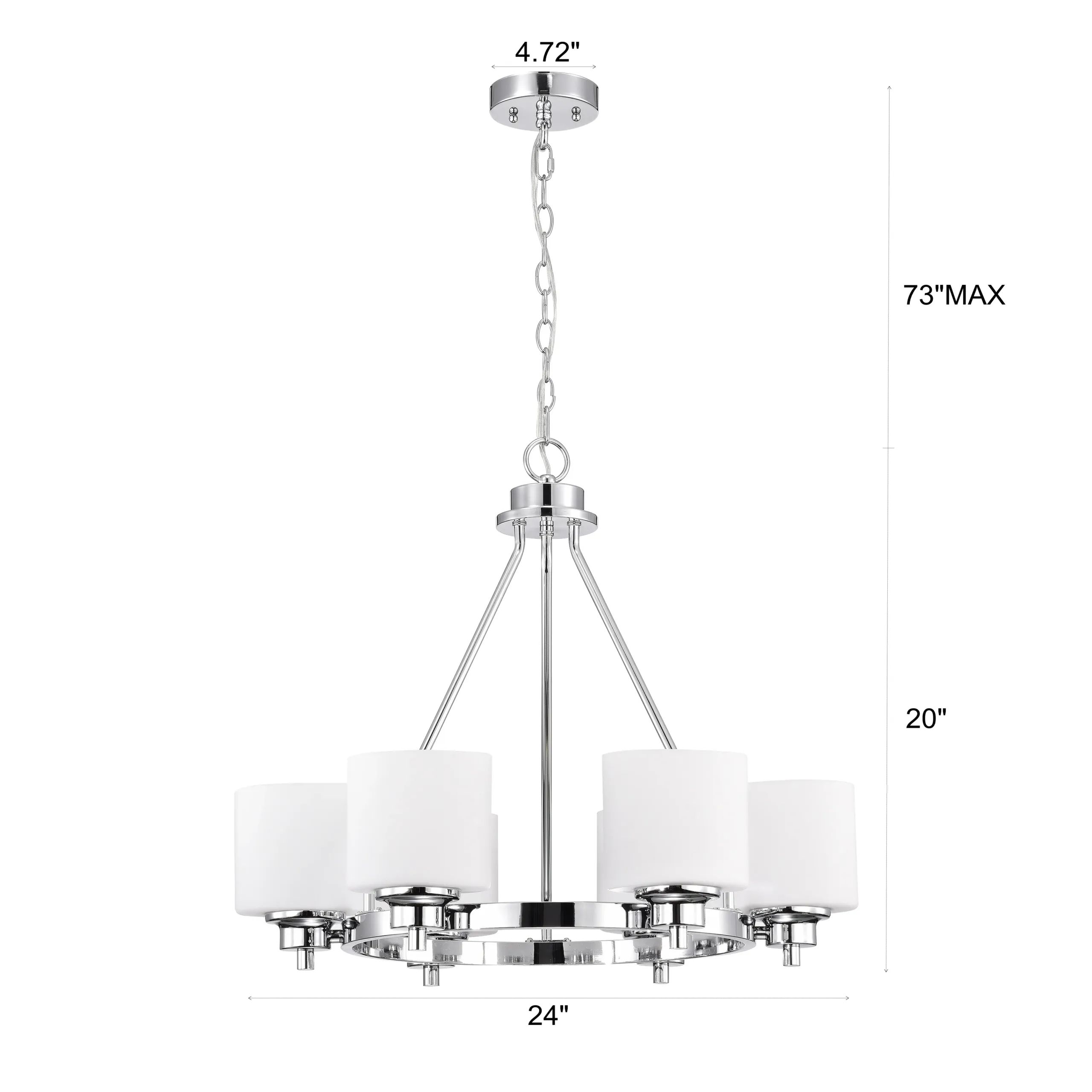 SOLBI Contemporary 3 Light Chrome Finish Bath Vanity Wall Fixture White Alabaster Glass 24" Wide - Image 4