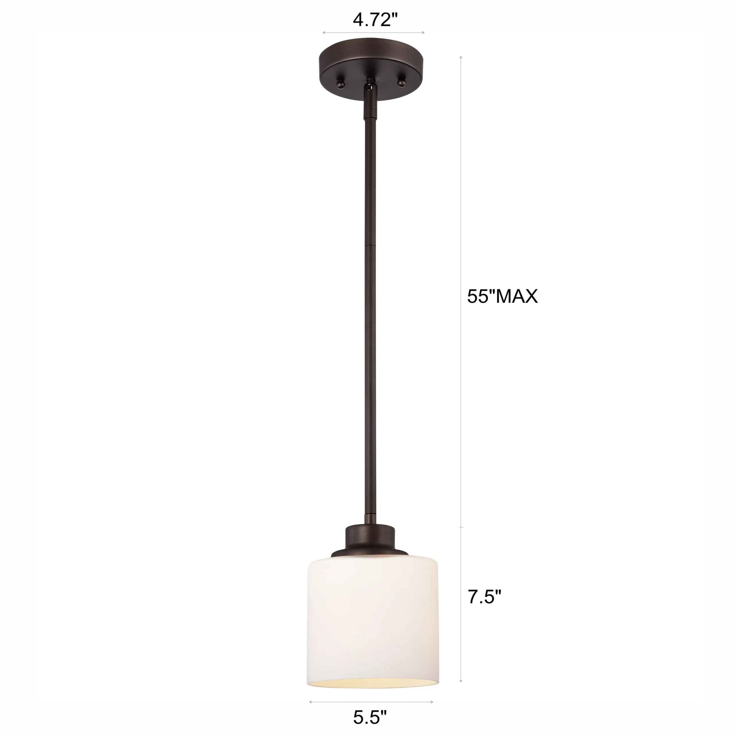 SOLBI Contemporary 1 Light Oil Rubbed Bronze Mini Pendant Ceiling Fixture 6" Wide - Image 3