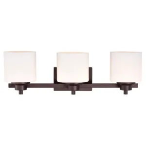 SOLBI Contemporary 3 Light Oil Rubbed Bronze Bath Vanity Fixture 24" Wide