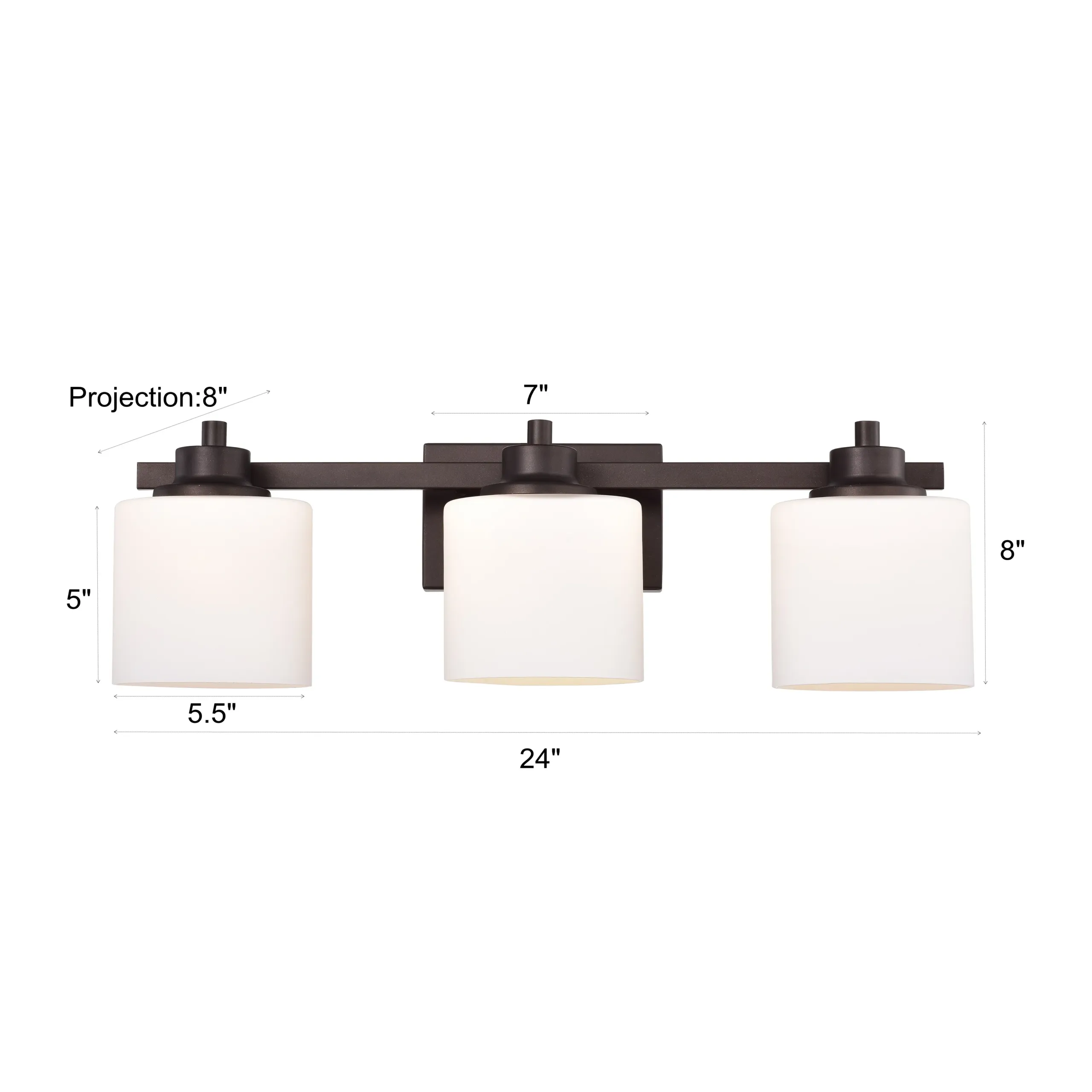 SOLBI Contemporary 4 Light Oil Rubbed Bronze Bath Vanity Fixture 33" Wide - Image 2