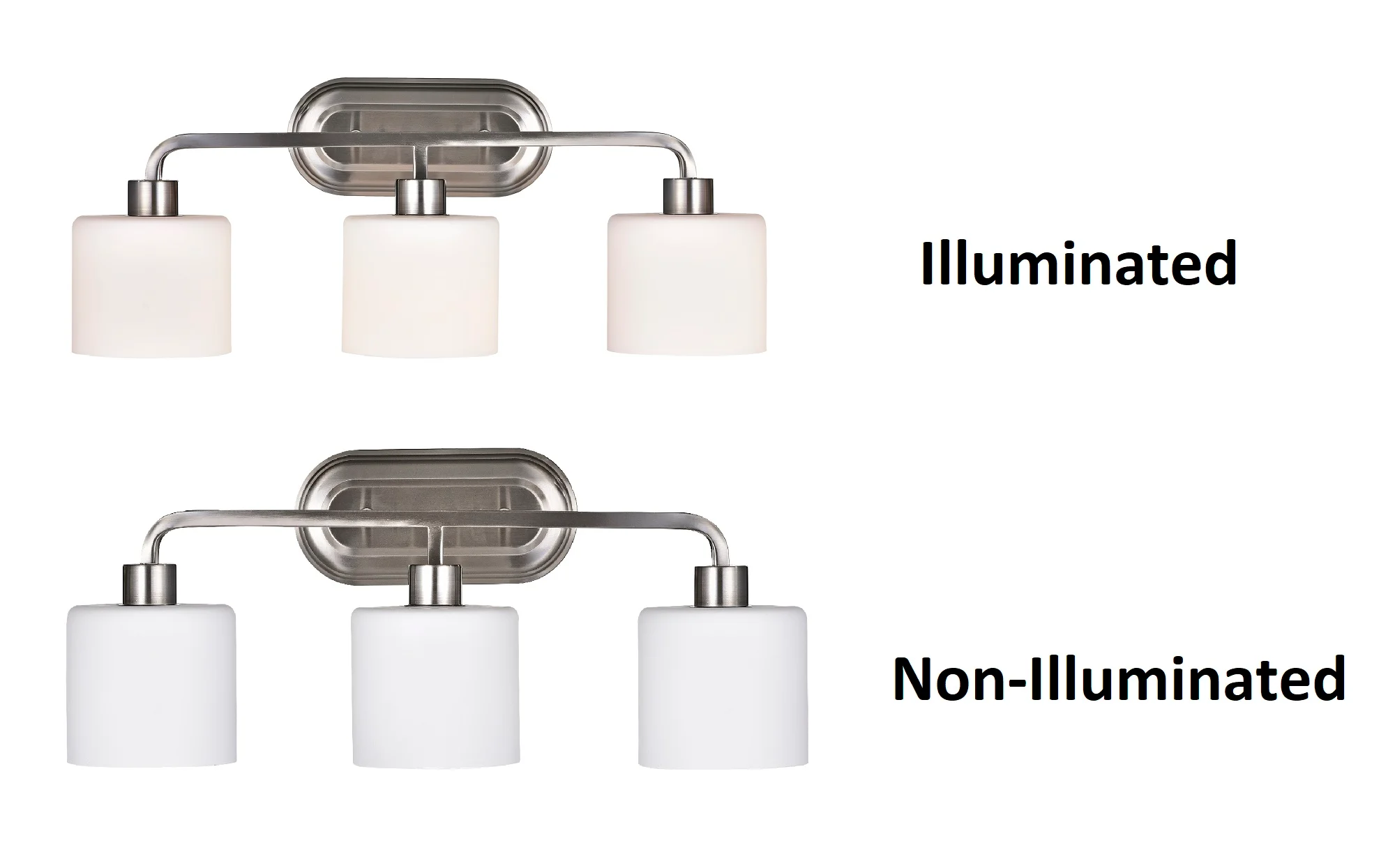 LEIA Transitional 3 Light Brushed Nickel Bath Vanity Light 24" Wide - Image 3