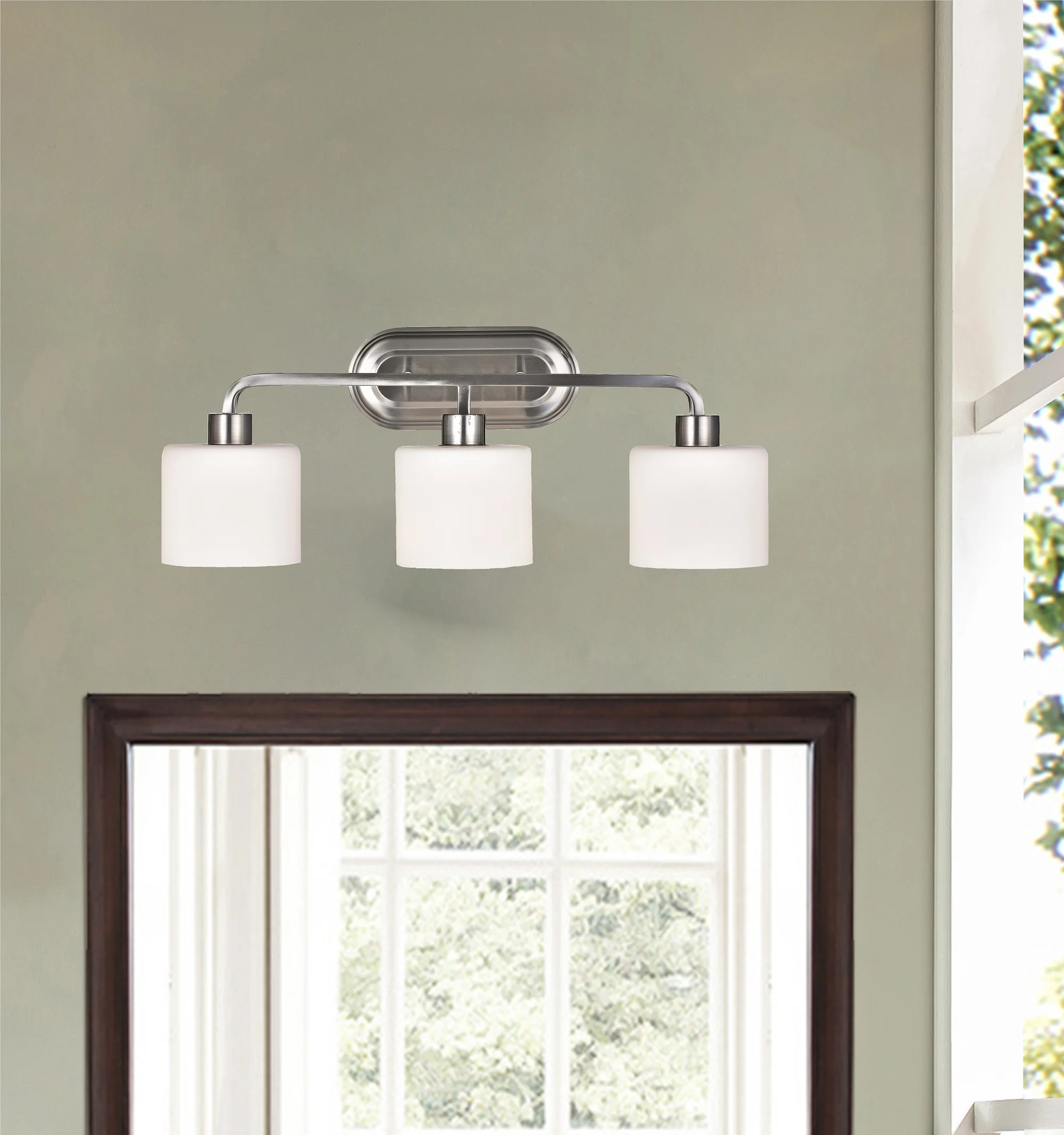 LEIA Transitional 3 Light Brushed Nickel Bath Vanity Light 24" Wide - Image 4