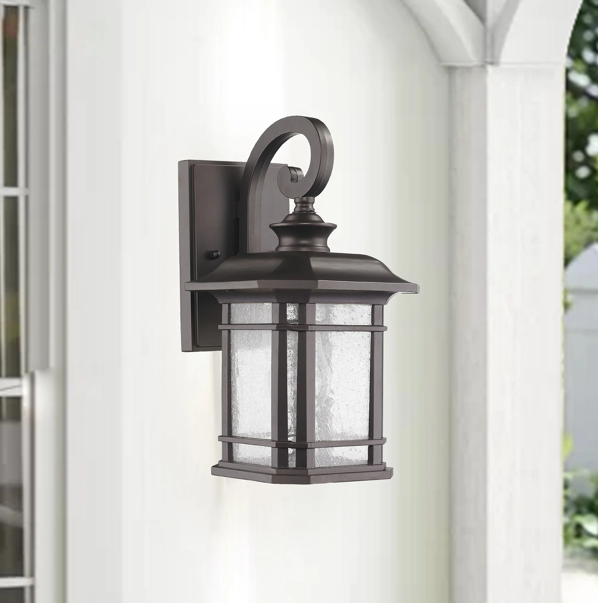 FRANKLIN Transitional 1 Light Rubbed Bronze Outdoor Wall Sconce 13" Height