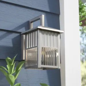 FRISCO Transitional 1 Light Painted Nickel Outdoor Wall Sconce 11" Height