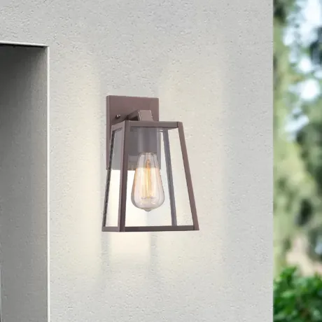 LEODEGRANCE Transitional 1 Light Black Outdoor Wall Sconce 11" Height
