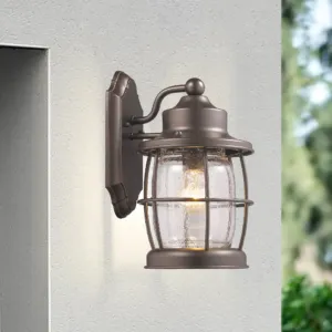 LUCAN Transitional 1 Light Rubbed Bronze Outdoor Wall Sconce 12" Height