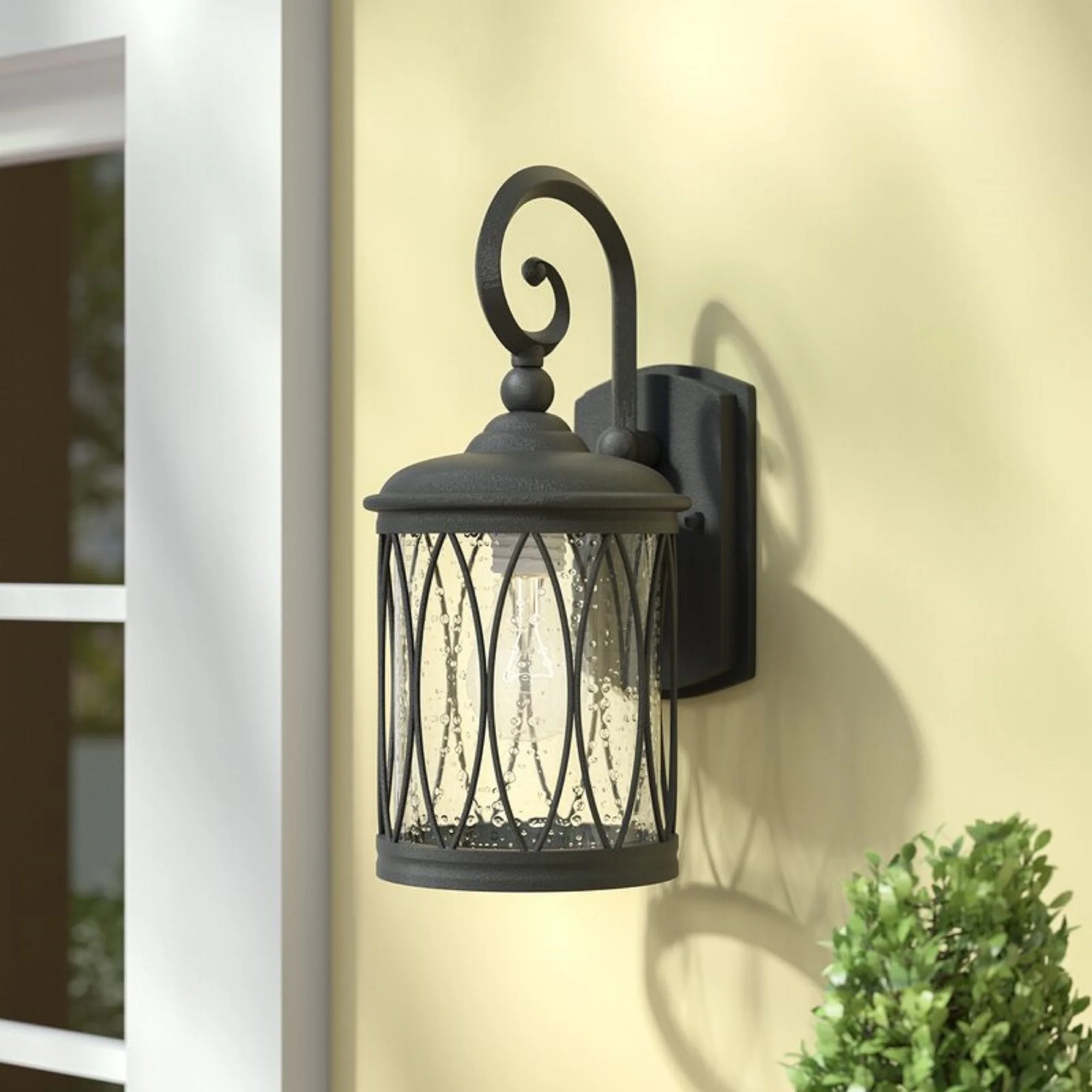 DINADAN Transitional 1 Light Black Outdoor Wall Sconce 13" Height - Image 2