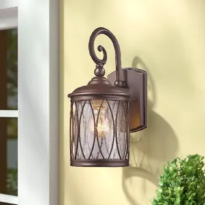 DINADAN Transitional 1 Light Black Outdoor Wall Sconce 13" Height