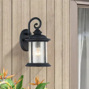 FEISS Transitional 1 Light Black Outdoor Wall Sconce 15" Height