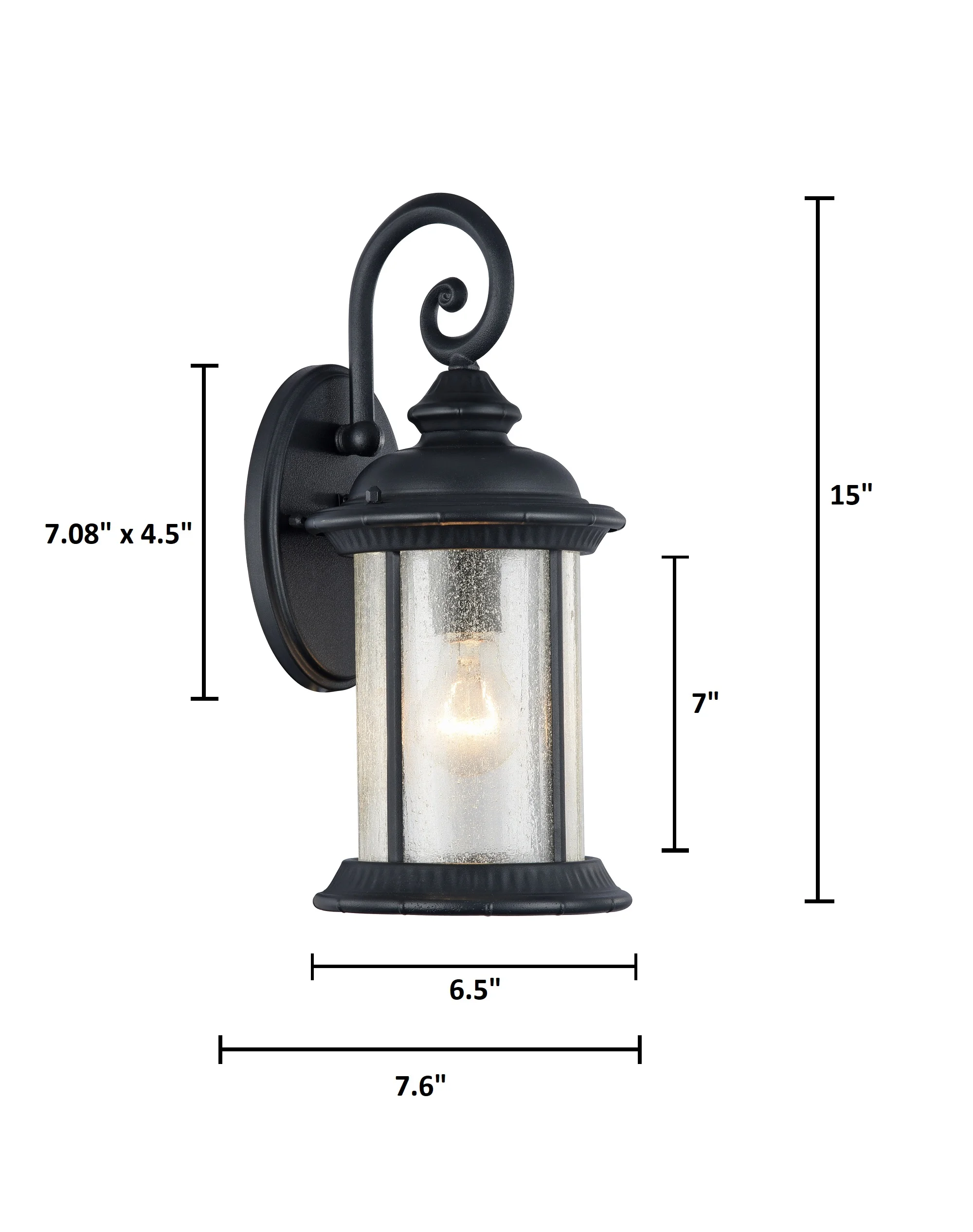 FEISS Transitional 1 Light Black Outdoor Wall Sconce 15" Height - Image 2