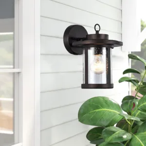VAXCEL Transitional 1 Light Black Outdoor Wall Sconce 10" Height